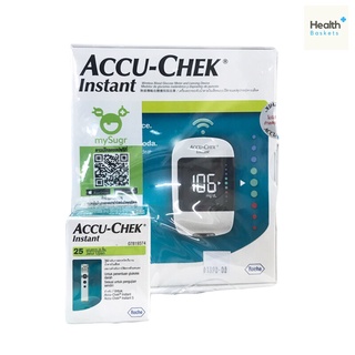 Accu-chek instant เครื่องตรวจน้ำตาล พร้อมปากกา Softclix [ฟรี แถบตรวจ25ชิ้น เข็มเจาะ10เข็ม] แอคคิวเช็ค อินสแตนท์