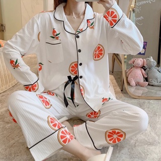 พร้อมส่ง!!! ชุดนอน เซตแขนขายาว กระดุมหน้า มีหลายแบบ หลายลาย สวยทุกลาย ผ้าหนาอย่างดี คอปกเชิ้ต ชุดนอนรหัส A07