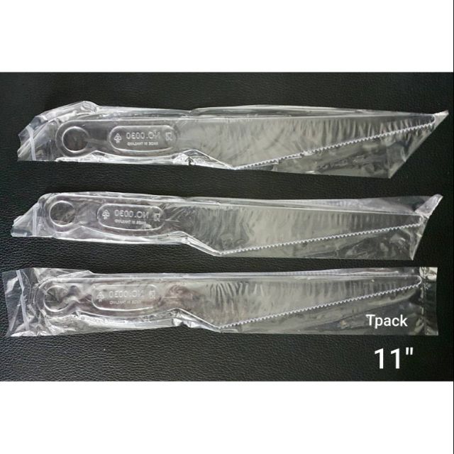 มีดตัดเค้กพลาสติกใส 11 นิ้ว (12ชิ้น/แพค)