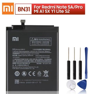 Original XIAOMI BN31แบตเตอรี่สำหรับXiaomi Mi 5X Mi5X A1 MiA1 Redmiหมายเหตุ5A Redmi Y1 Lite S2โทรศัพท์แบตเตอรี่3080MAh