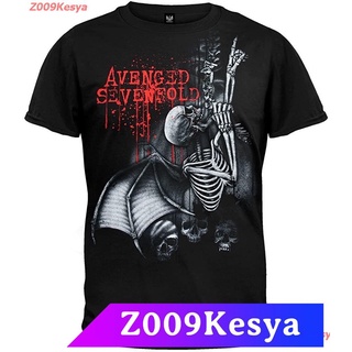 Z009Kesya เสื้อยืดสีพื้นคอกลม Bravado Mens Avenged Sevenfold Spine Climber T-Shirt sale Bravado