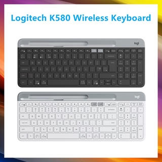 Logitech K580 Double-Devices Wireless Keyboard Support Unifying คีย์บอร์ดไร้สาย-บลูทูธ / สีขาว / สีขาว