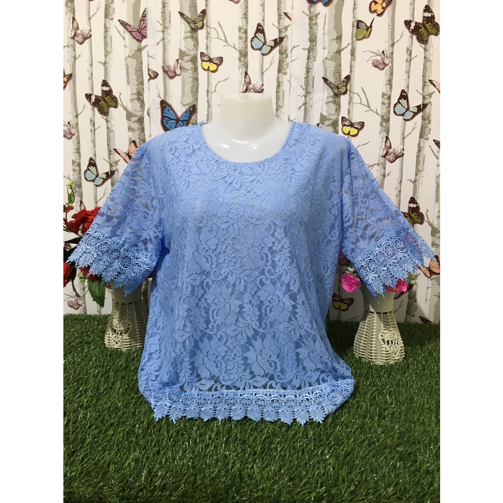 เสื้อลูกไม้นิ่มสาวอวบ เสื้ิอลูกไม้ผ้านิ่ม รอบอก44-46 นิ้ว รุ่น708-706