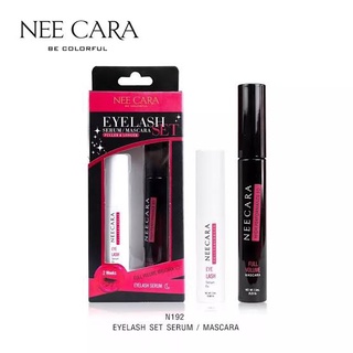 NEE CARA EYELASH SET SERUM/MASCARA #N192 : neecara นีคาร่า มาสคาร่า บำรุงขนตา