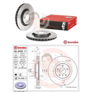 09 8485 11 จานเบรค ล้อ F (ยี่ห้อ BREMBO) รุ่น HC UV PVT NISSAN 350Z (Z33) ปี 2003-2012