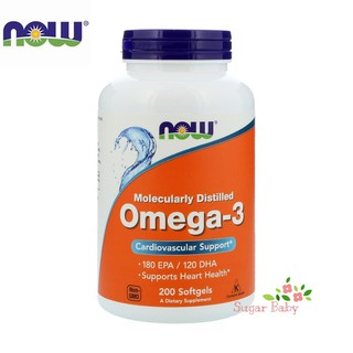 Now Foods Omega-3 180 EPA/120 DHA 200 Softgels โอเมก้า 3 (200 เม็ด)