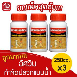 [3 ขวด] อัศวิน กำจัดปลวก น้ำยากำจัดปลวก จัดแมลงสาบตายยกรัง คงฤทธิ์ 4 ปี 250 ซีซี