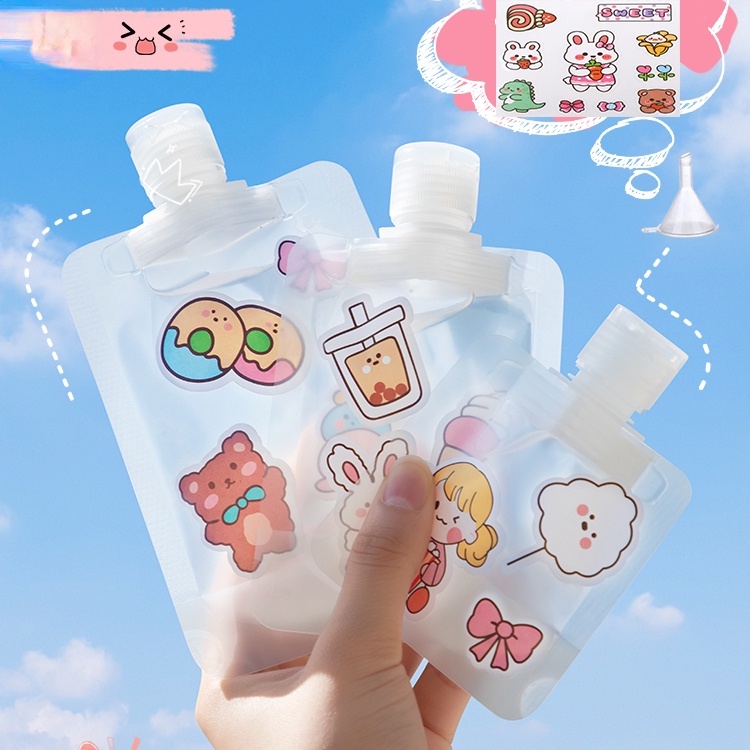 กระเป๋าใส่ขวดโลชั่น แชมพู เครื่องสําอาง ลายการ์ตูนน่ารัก ขนาด 30 มล. 50 มล. 100 มล. สําหรับเดินทาง