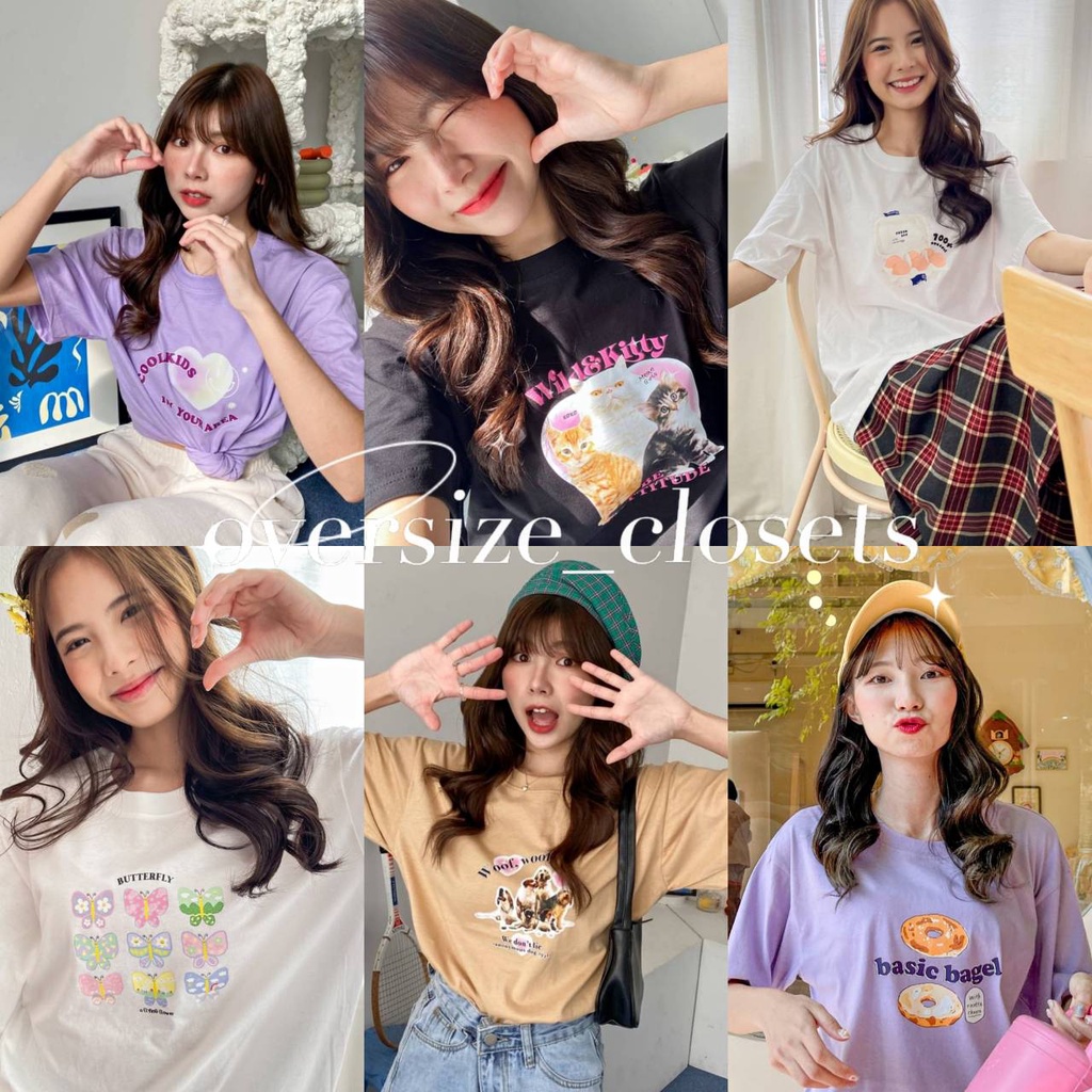(ลด 50% ในvideo และ Live) พร้อมส่ง💖 เสื้อยืด ผ้าคอตตอน comfy cotton ลายเกาหลี สุดคิ้วท์ cute