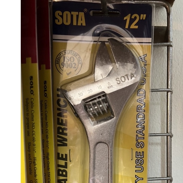ประแจเลื่อน ยี่ห้อ sota ขนาด 8" , 10"  , 12"