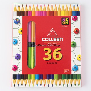 Colleen ดินสอสีไม้ คลอรีน 2 หัว 18 แท่ง 36  สี  รุ่น787 สีธรรมดา+นีออน(สะท้อนแสง)