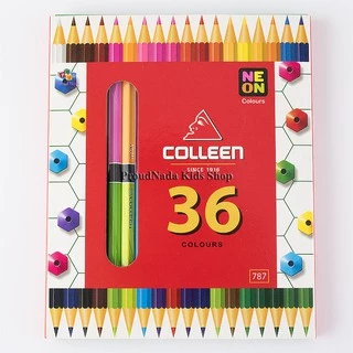 Colleen ดินสอสีไม้ คลอรีน 2 หัว 18 แท่ง 36 สี รุ่น787 สีธรรมดา+นีออน(สะท้อนแสง)