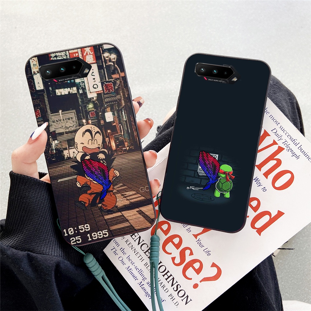 เคสโทรศัพท์มือถือ ลายการ์ตูน Dragon Ball Pikachu พร้อมสายคล้อง สําหรับ Asus ROG Phone 5 ZS673KS ROG5 ROG Phone 2 ZS660KL ROG2 ROG Phone 3 ZS661KS