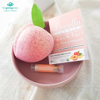 Lovella Organics Peach Tart Lip Treatment ลิปพีช สูตร Sensitive formula ลิปบาล์มกลิ่นพีช สูตรพีข Peach Lipbalm