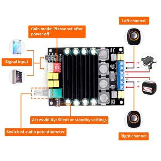 บอร์ดขยายเสียงสเตอริโอดิจิทัล TDA7498 แอมป์เสียง 2.0 Class D DC12-36V 2*100W