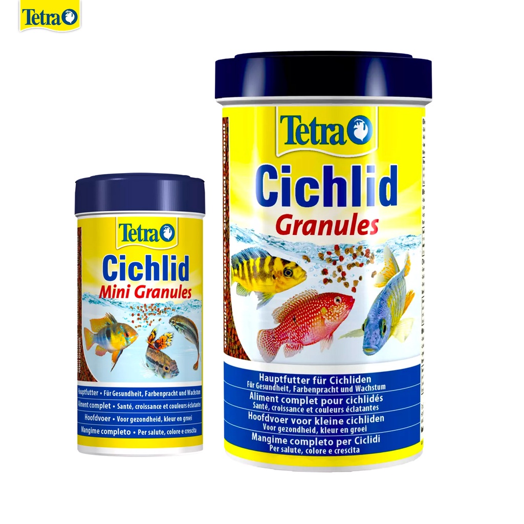 Tetra Cichlid Mini Granules อาหารปลาหมอสีมาลาวี เม็ดเล็ก เหมาะสำหรับ ปลาหมอมาลาวี ทุกขนาด อาหารครบ เร่งสี เร่งโต Cichild
