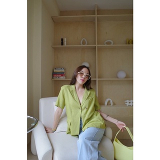 kloset A - Linen blazer สีเขียว