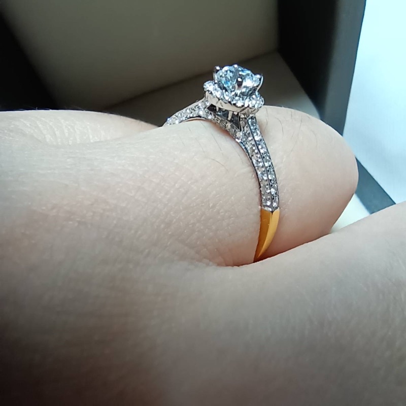 แหวนเพชรเบลเยี่ยมแท้ น้ำ 100 vs1 Gia