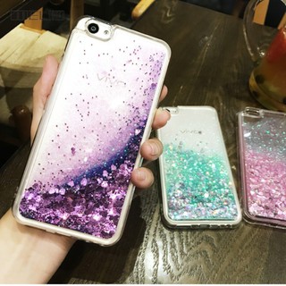 Vivo Y17 Y15 Y12 Y75 Y79 V7 Plus Y53 Case TPU Cover Quicksand Glitter Heart Liquid Case