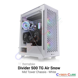 Thermaltake Divider 500 TG Air Snow Mid Tower Chassis - White (เคส) Case