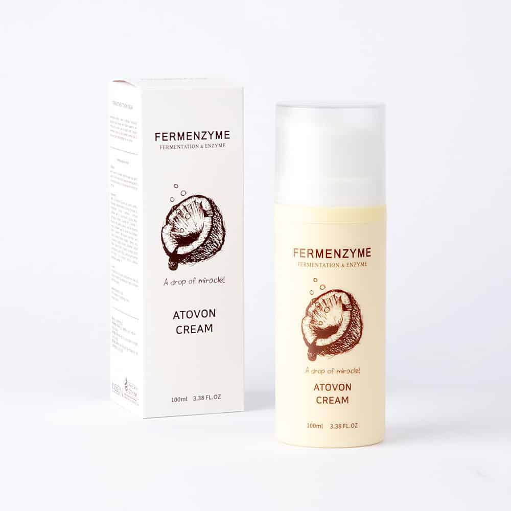 ครีมเกาหลี ลดสิวและรอยแดงริ้วรอยกระตุ้นคอลลาเจนด้วยครีมบำรุง Fermenzyme Atovon Cream ครีมบำรุงสูตรเข