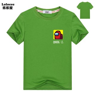 เสื้อยืดเด็กพิมพ์ลายการ์ตูนสำหรับเด็ก Kids Video Game Among Us Cotton T-shirt 3-14 years