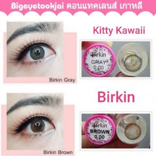 💖 Kitty Kawaii ๑ Birkin สายตา -00 ถึง -1000 brown gray Contactlens บิ๊กอาย คอนแทคเลนส์ ราคาถูก แถมตลับฟรี