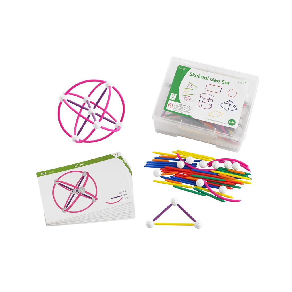 ชุดประกอบแบบรูปเรขาคณิตพร้อมใบกิจกรรม (Skeleton Geo Set)