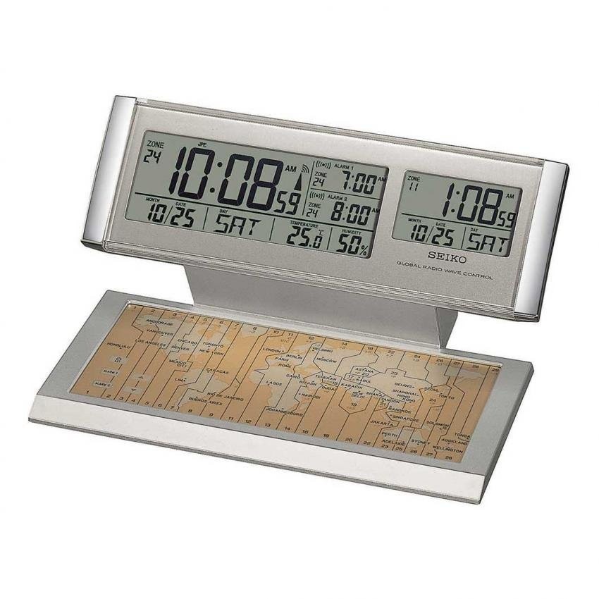 Seiko Multi Time Digital Clock Atomic Clocks QHR019