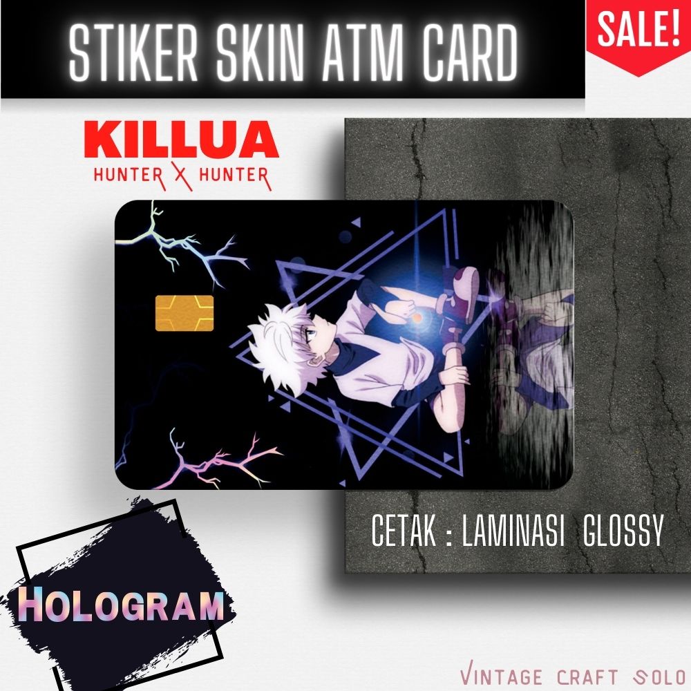 Killua Hunter X Hunter Hologram Premium ATM Skin Card Sticker FREE Cool packing