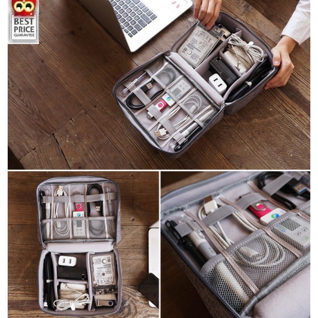 ขนาด 24.5*18*10 cm.-กระเป๋าเก็บอุปกรณ์มือถือ/อุปกรณ์ gadget : ไซด์ L – โปรปัง