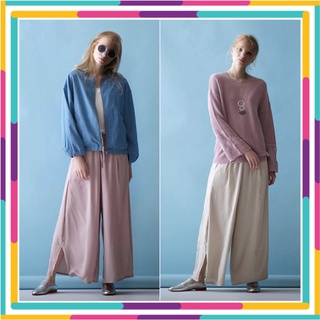 🍭Ozoc pants กางเกงผ้าโพลีเอสเตอร์เนื้อหนา ผ้ามีน้ำหนัก เนื้อลื่นๆเงาๆ ผ้าดีมา