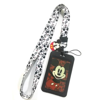 MICKEY M สายคล้องคอ ซองใส่บัตร ที่ใส่บัตร พร้อมสายคล้องคอ(2cm) ลาย MICKEY M  ตุ๊กตาเล็ก แถมด้วย สำหรับบัตร 5.5x8.5cm MNN