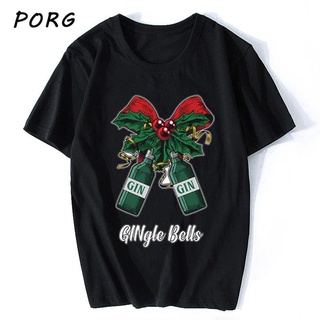 เสื้อยืดสําหรับผู้ชาย┋♞☽ท็อปส์ซูใหม่ผ้าฝ้ายฤดูร้อน 100% ระฆัง GINgle คริสต์มาสคาวาอี้เสื้อยืดให li1