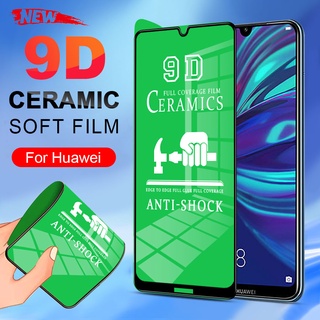 ฟิล์มเซรามิค แบบนิ่ม ป้องกันหน้าจอ แบบเต็มจอ สําหรับ Huawei P20 P30 Lite Y9 Y7A Y7 Pro Y5P Y6P Y7P Y6s Y9 Prime Y9s Nova 10 9 7 Se 3i 5T 7i 8i Honor 8X Y70 Y90 ไม่ใช่กระจกนิรภัย