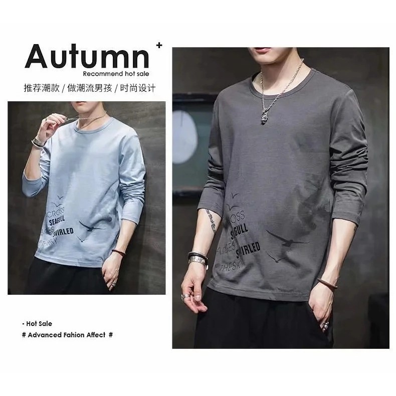 เสื้อยืดแขนยาวคอกลมผ้านิ่ม สวมใส่สบายTSH-026 พิมพ์ลายสุดเท่ห์