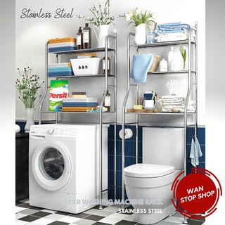 3 Tier Washing Machine / Toilet Rack, Rak Mesin Basuh / Rak Tandas, Stainless Steel Bathroom Rack (Ready Stock)