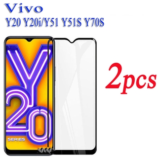 （2PCS）VIVO Y20 Y20i Y17 Y15 Y12 Y11 Y19 Y30 Y50 Y70s Full Tempered Glass Screen Protector