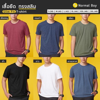 เสื้อยืดคอกลม ทรง Slim รอบอก 38"-48" by Normal Boy