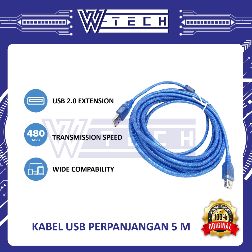 W-TECH USB 2.0 EXTENSION CABLE 5M USB 2.0 EXTENSION CABLE 5M