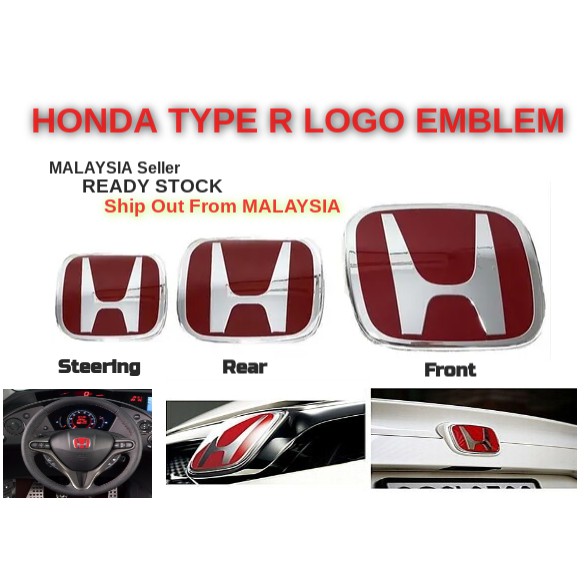 Honda Red LOGO EMBLEM civic City Jazz accord
