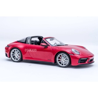 OSAKA99 รถโมเดล Minichamps 1/18 Porsche 911 992 Targa 4 GTS 2021 สีแดง (red) นำเข้าจากเยอรมัน