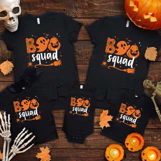 เสื้อยืด แขนสั้น และชุดจั๊มสูท พิมพ์ลาย BOO Squad สําหรับครอบครัว แม่ และเด็ก