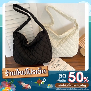 พร้อมส่ง กระเป๋าผ้าสะพายข้าง ผ้านิ่ม รหัสB002