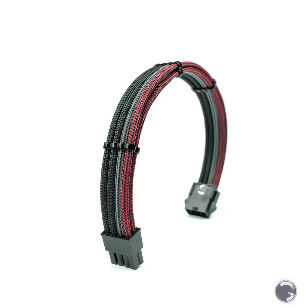 สายถักแต่งคอม [สีคาร์บอนแดง-คาร์บอน-ดำ] [ExtensionSleeveCables] [รับประกัน 1 ปี]
