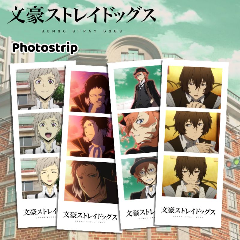 Photostrip อะนิเมะ Bungou Stray Dogs Dazai Osamu Atsushi Nakajima Chuuya Nakhara Akutagawa Ryunosuke Ranpo Edogawa Kyouka izumi Yosano Akiko Photopack Photobox อะนิเมะ