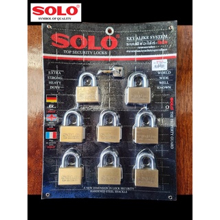 กุญแจ กุญแจโซโล กุญแจชุด 50mm ยี่ห้อ โซโล SOLO (รุ่น.KA.SQ-50/8ตัวชุด) ใช้สำหรับงานล็อคประตู หน้าต่าง (แท้ 100%) by JHW