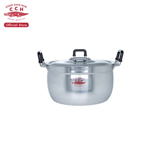 Crocodile Cookware หม้อข้าว หม้อแกง หม้อ 2 หู หม้ออลูมิเนียม หม้อตราจระเข้ มีขนาด 16/18/20/22/24/26/28/30/32 ซม.