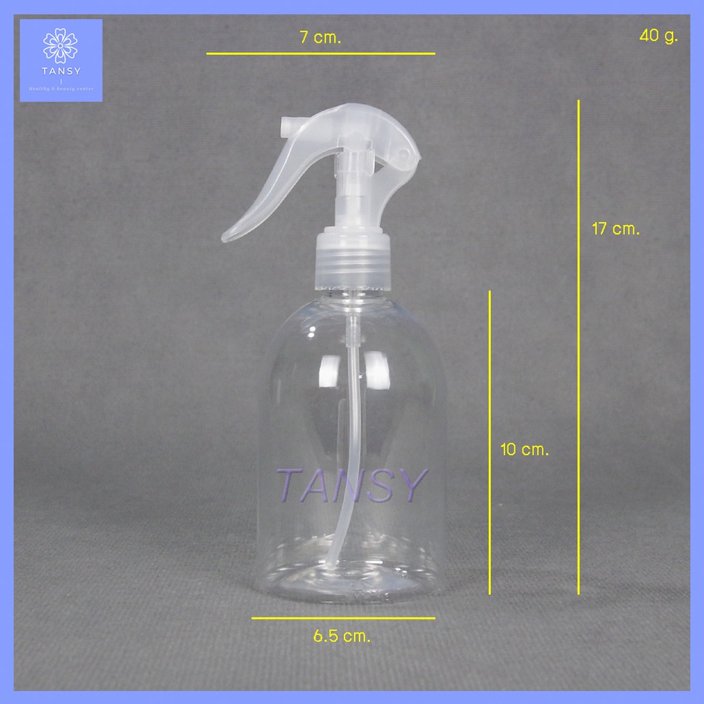 ขวดสเปร์ย 300 มล ระฆังใส+ฟอกกี้ฉีดน้ำ ขาว/ดำ/ใส รุ่น BT300BC (1 ขวด) Spray bottle 300 ml. Transparent bell+foggy