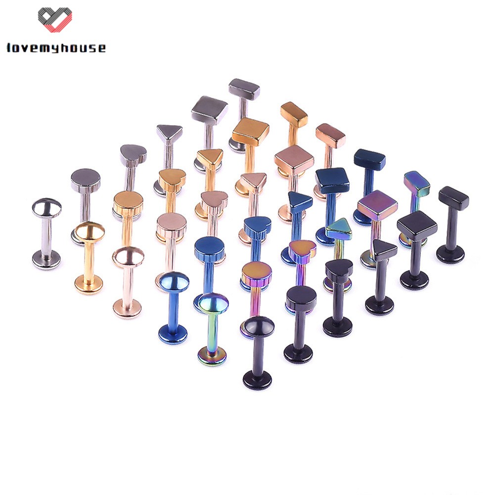 1 Pair Women Body Piercing Jewelry Lady Lip Nail Piercing Studs Thread